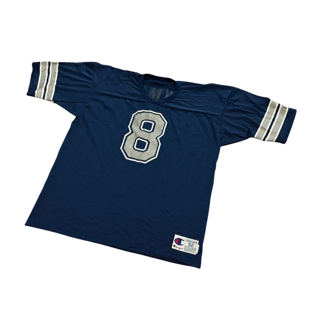 Vintage 1990's Champion Dallas Cowboys Troy Aikman #8 Blue NFL Jersey Men's 52