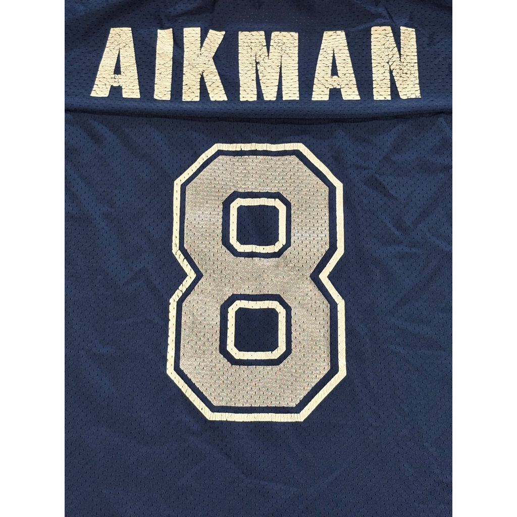 Vintage 1990's Champion Dallas Cowboys Troy Aikman #8 Blue NFL Jersey Men's 52