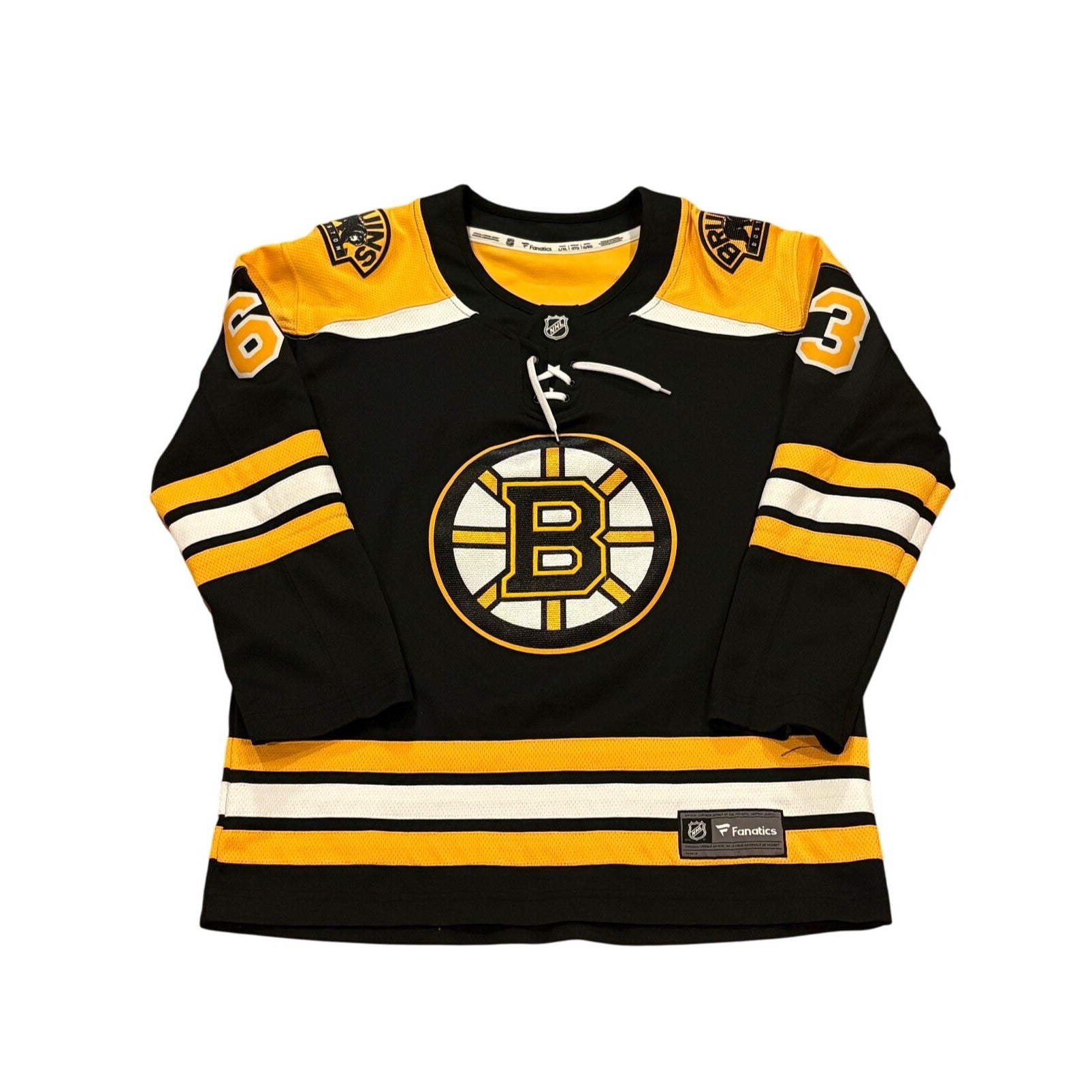 Fanatics Boston Bruins Brad Marchand #63 Home Black NHL Hockey Jersey Youth L/XL