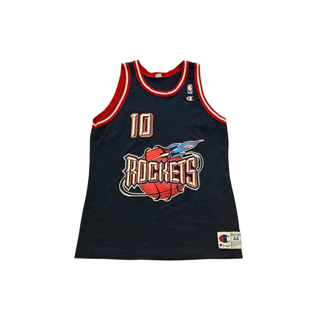 Vintage 90s Champion Houston Rockets Sam Cassell #10 NBA Basketball Jersey 44