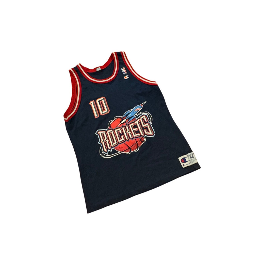 Vintage 90s Champion Houston Rockets Sam Cassell #10 NBA Basketball Jersey 44