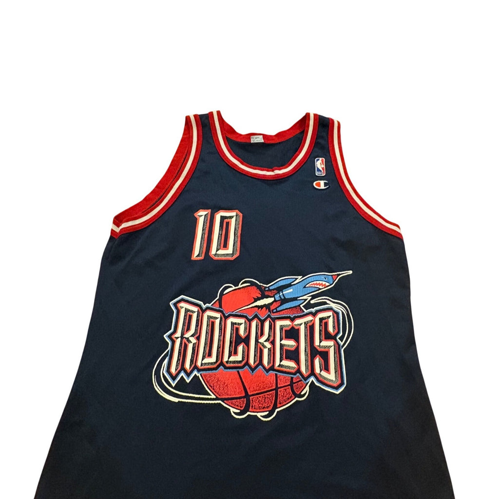 Vintage 90s Champion Houston Rockets Sam Cassell #10 NBA Basketball Jersey 44