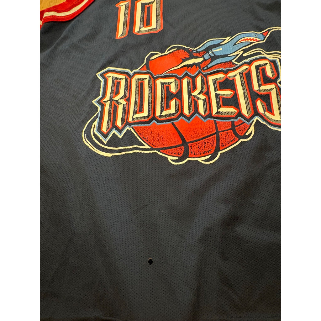 Vintage 90s Champion Houston Rockets Sam Cassell #10 NBA Basketball Jersey 44