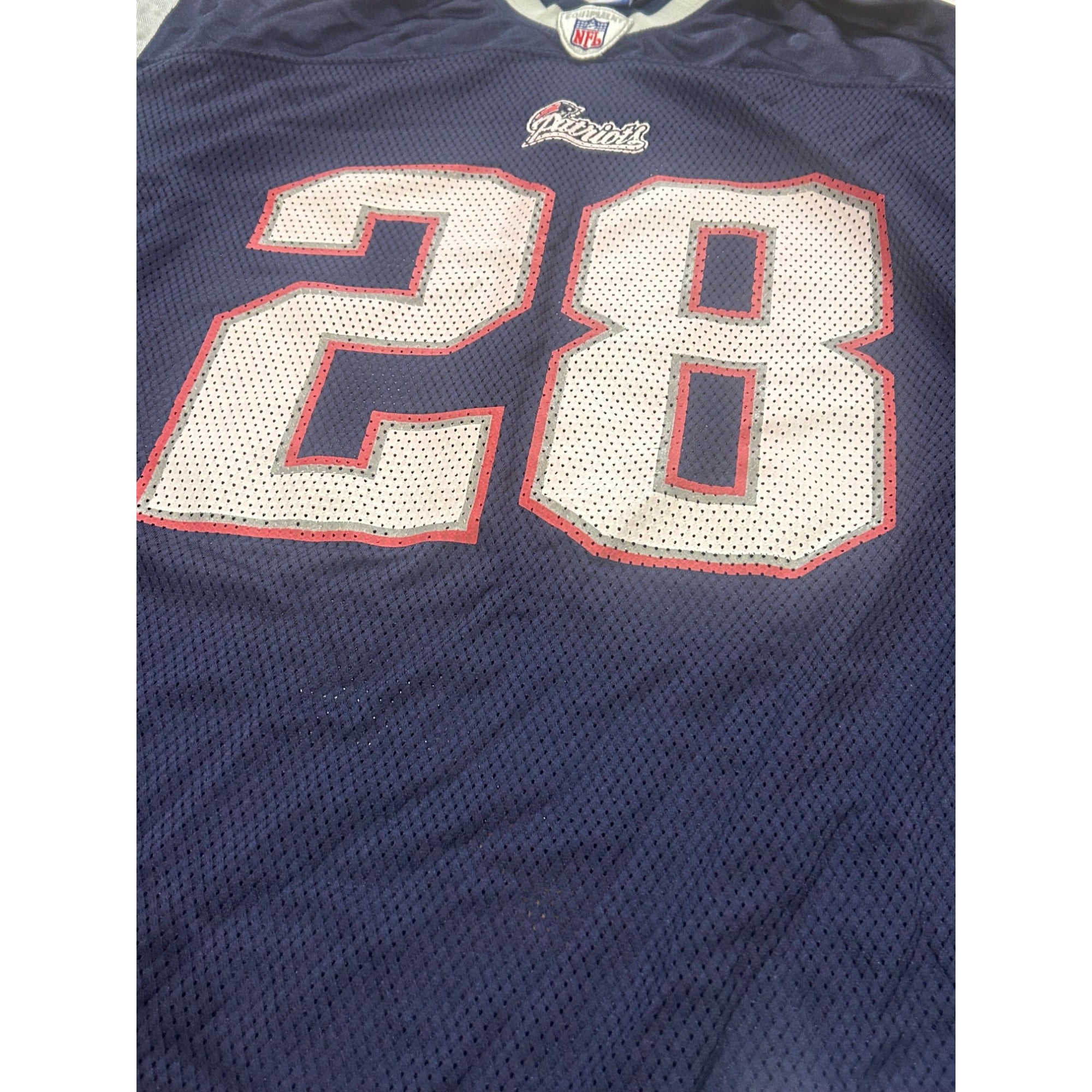 Reebok New England Patriots Corey Dillon #28 Blue NFL Jersey Men's Size XL