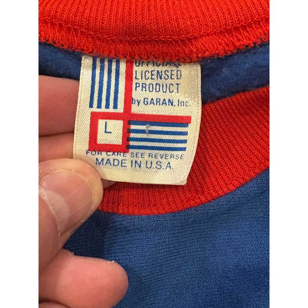 Rare Vintage 80s New England Patriots All Over Print NFL Crewneck Sweatshirt L