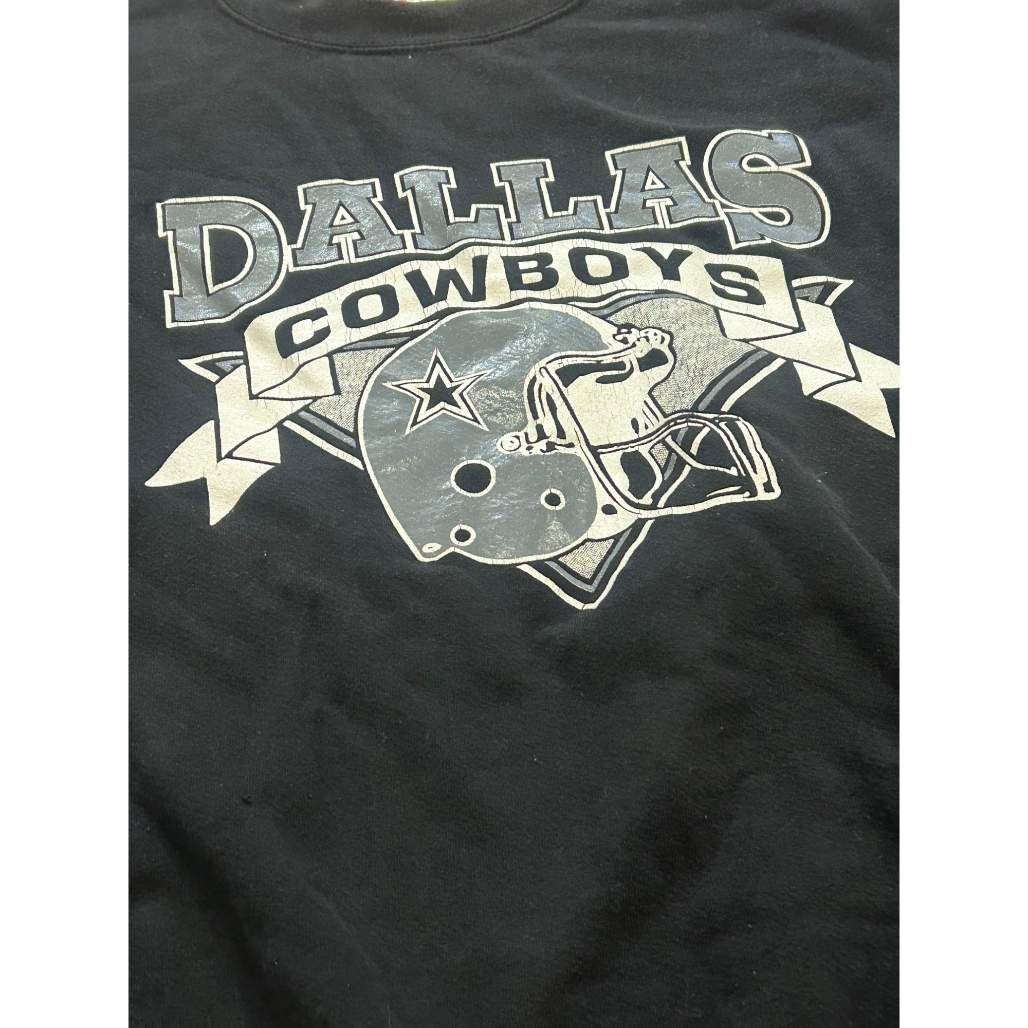 Vintage 1980’s Dallas Cowboys Nutmeg Mills Crewneck Sweatshirt Black Men’s XL