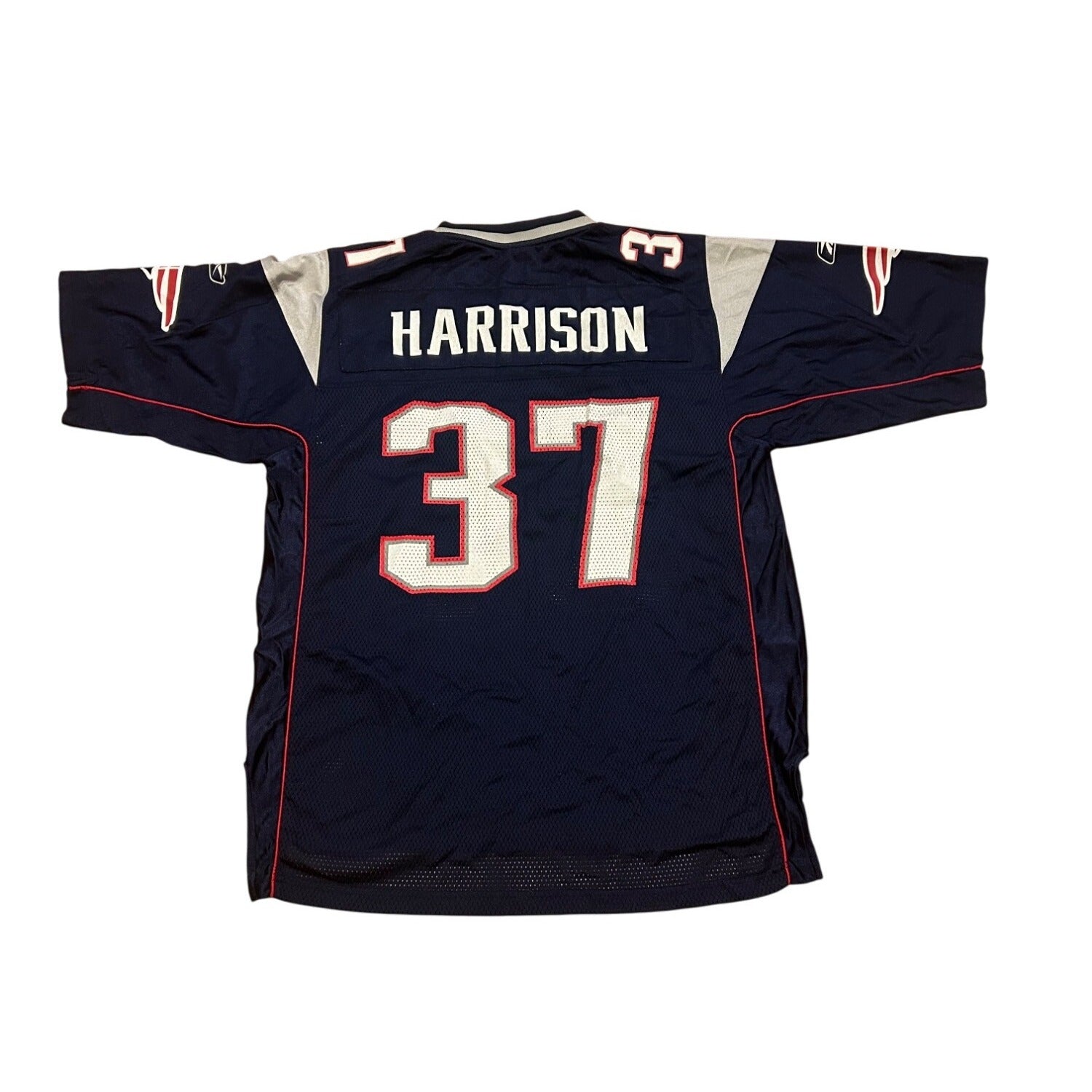 Reebok New England Patriots Rodney Harrison #37 Blue NFL Jersey Men's Medium