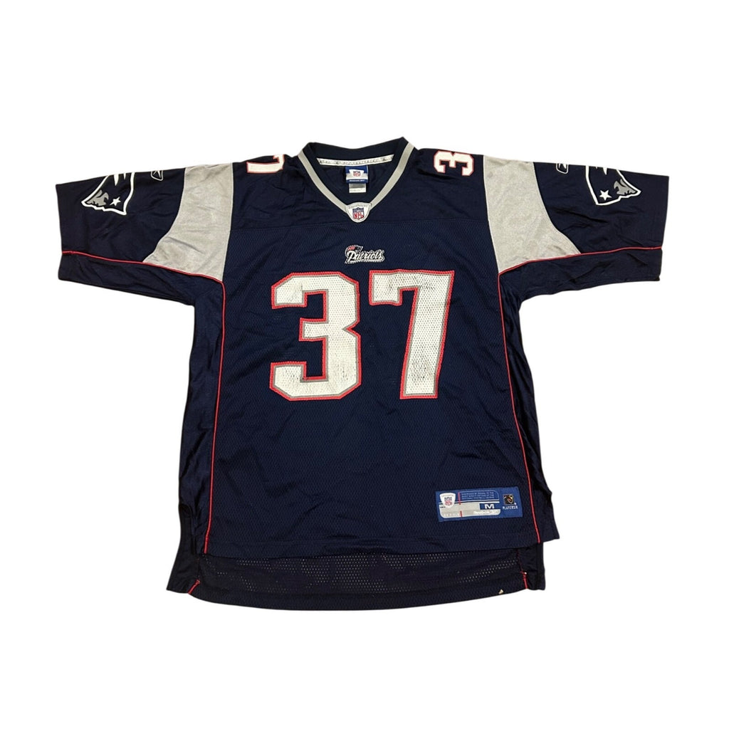 Reebok New England Patriots Rodney Harrison #37 Blue NFL Jersey Men's Medium