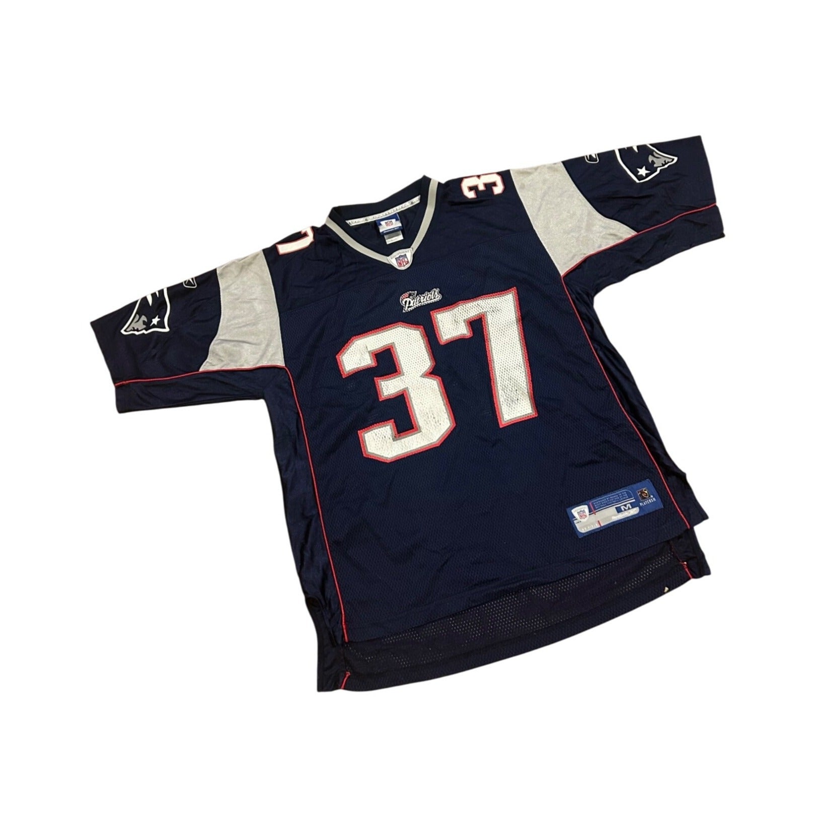 Reebok New England Patriots Rodney Harrison #37 Blue NFL Jersey Men's Medium