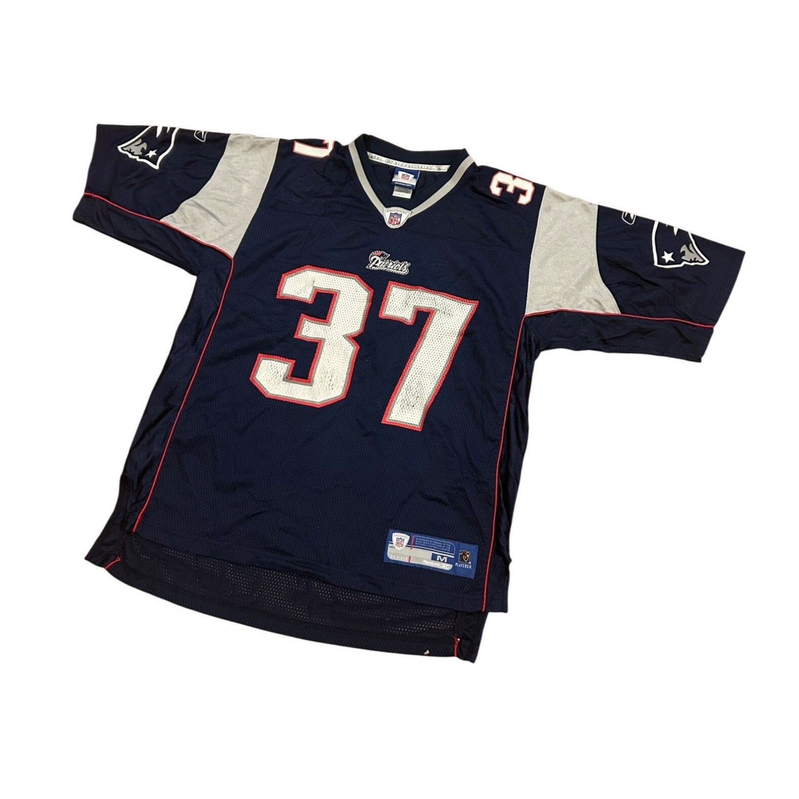 Reebok New England Patriots Rodney Harrison #37 Blue NFL Jersey Men's Medium