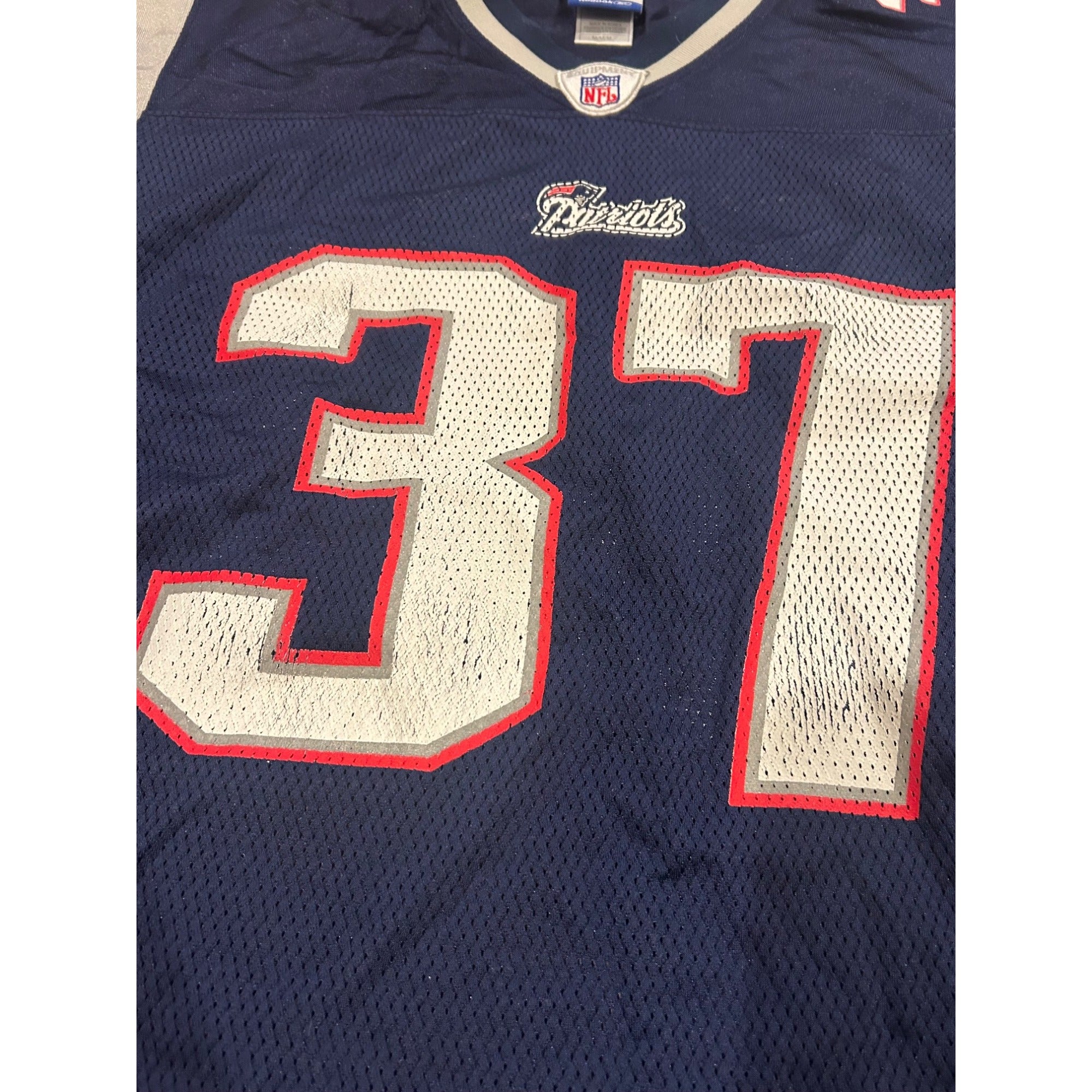 Reebok New England Patriots Rodney Harrison #37 Blue NFL Jersey Men's Medium