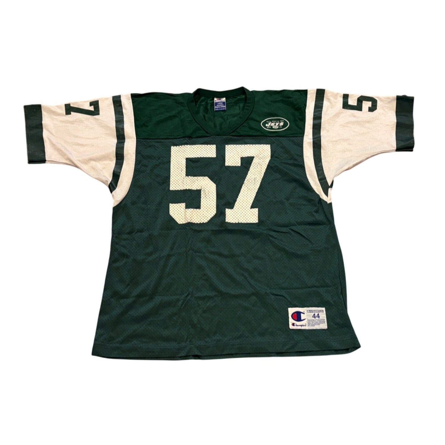Vintage 1990's Champion New York Jets Mo Lewis #57 Green NFL Jersey Men's Large