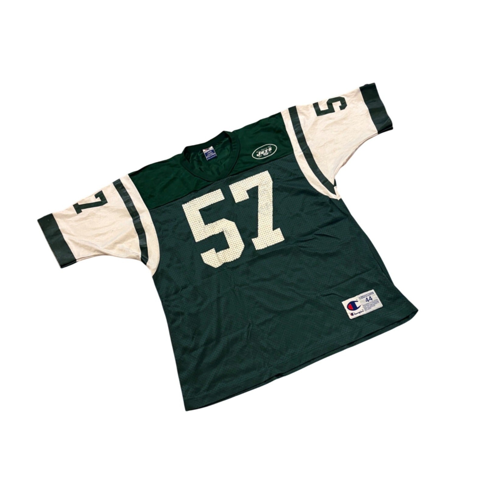 Vintage 1990's Champion New York Jets Mo Lewis #57 Green NFL Jersey Men's Large