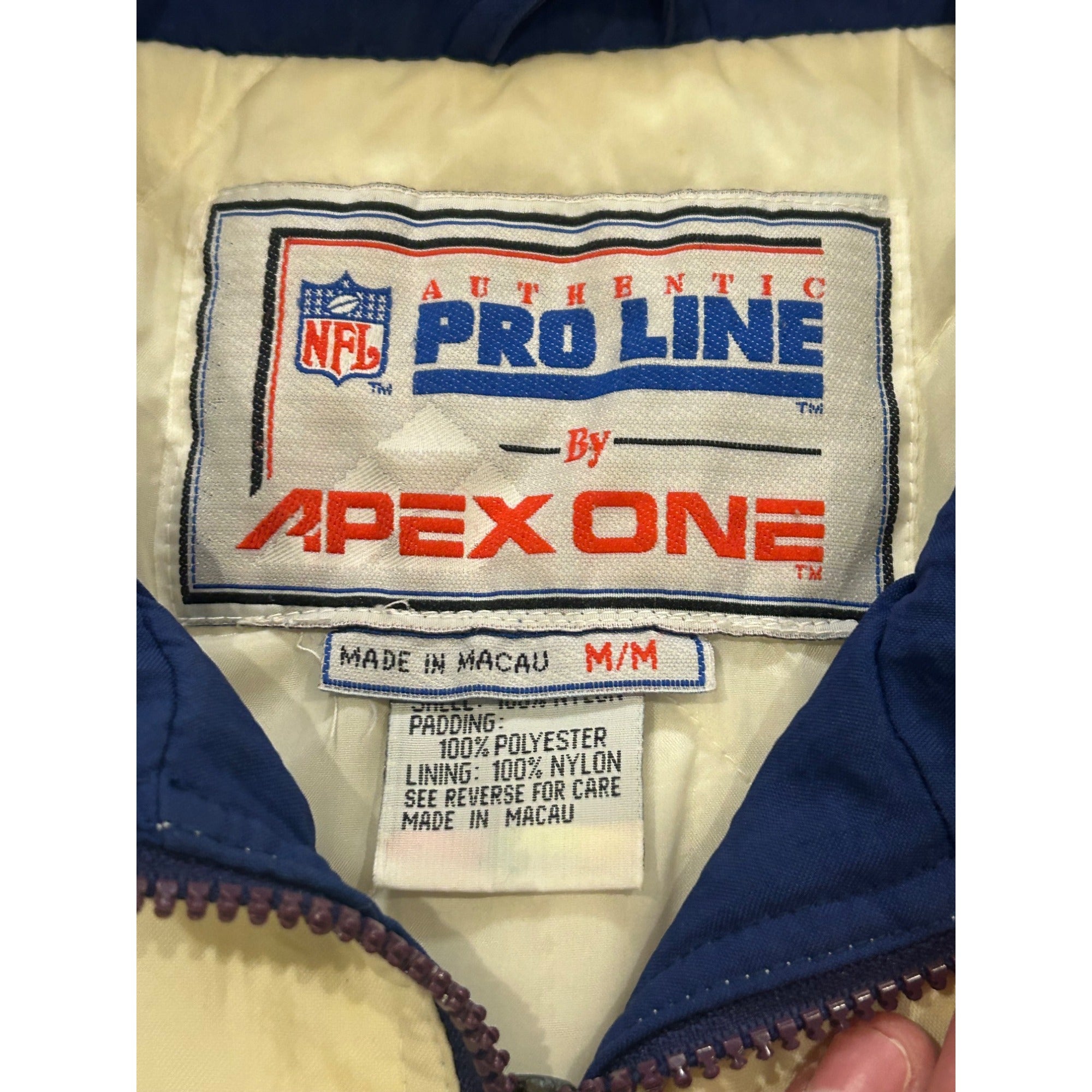 Vintage 1990's New England Patriots Apex One Authentic Pro Line Puffer Jacket M