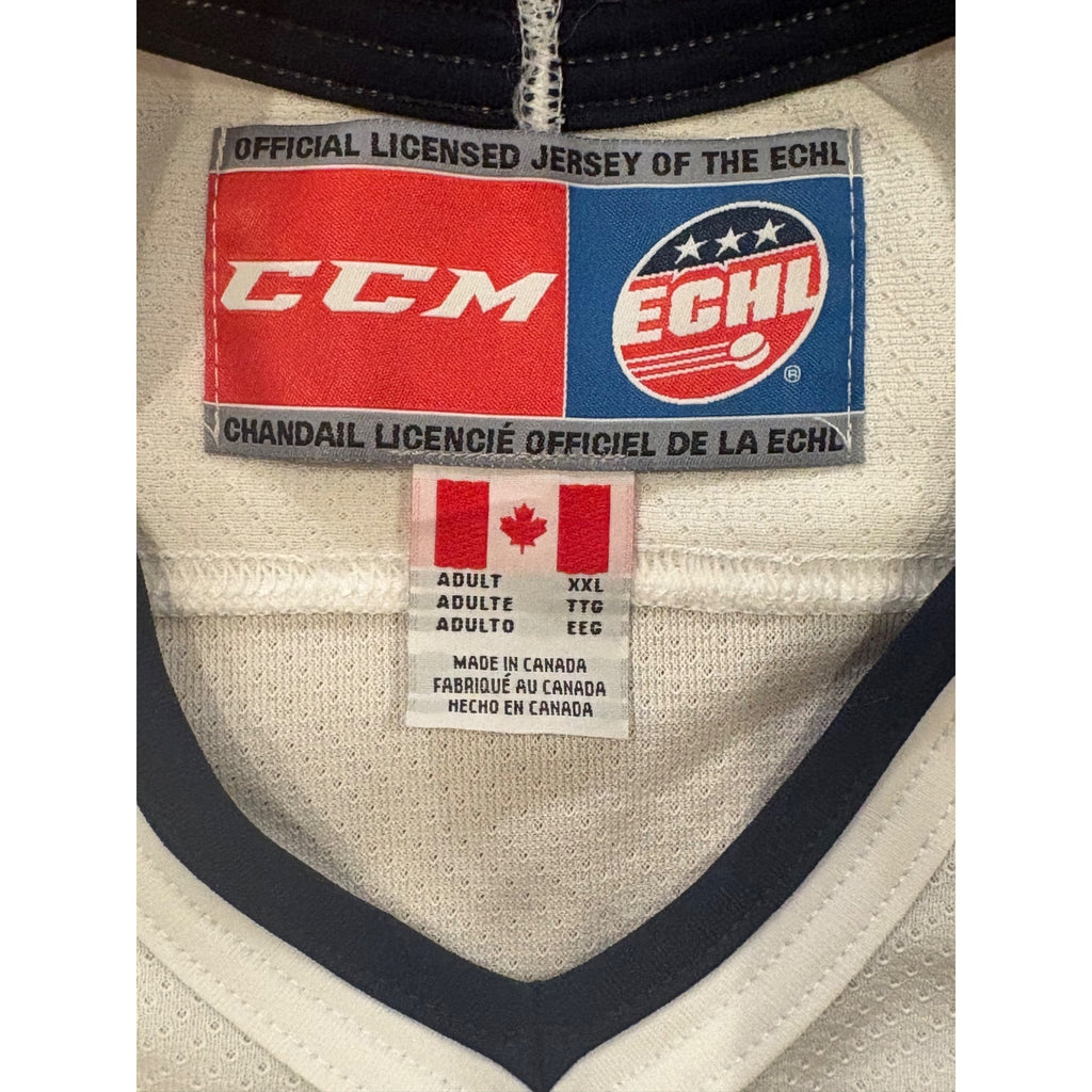 Rare CCM Evansville IceMen Defunct ECHL Hockey Jersey White Men's 2XL