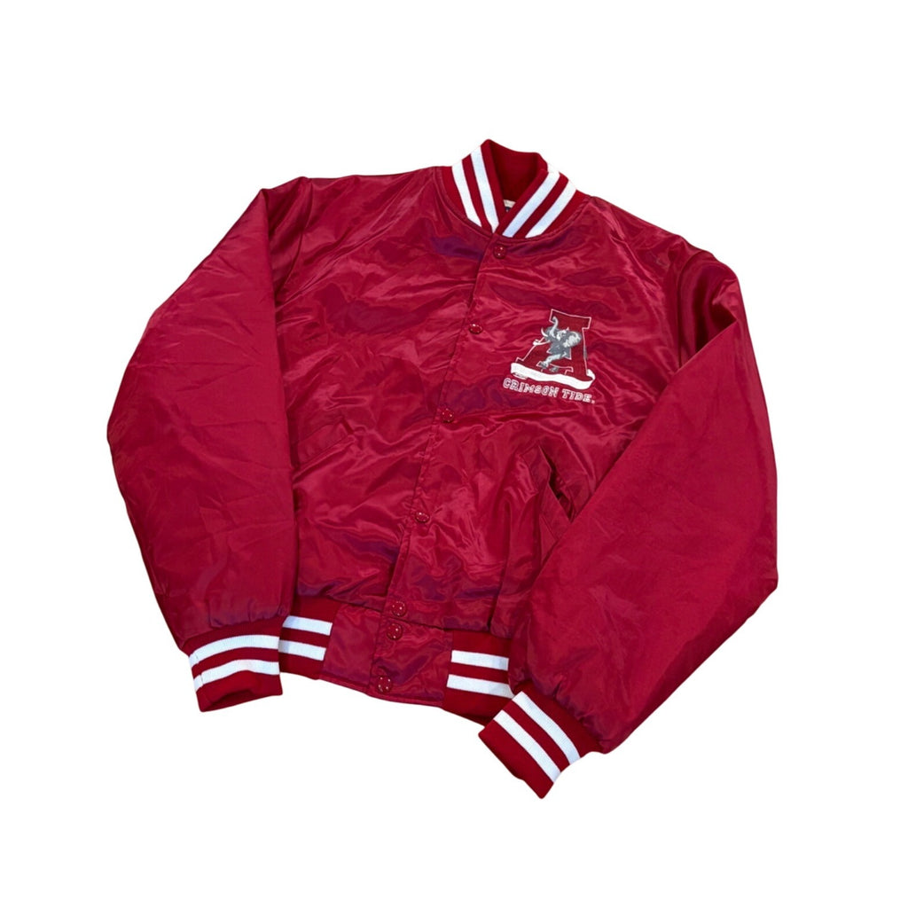 Vintage 1980's University of Alabama Crimson Tide Halloway Satin Jacket Men's L