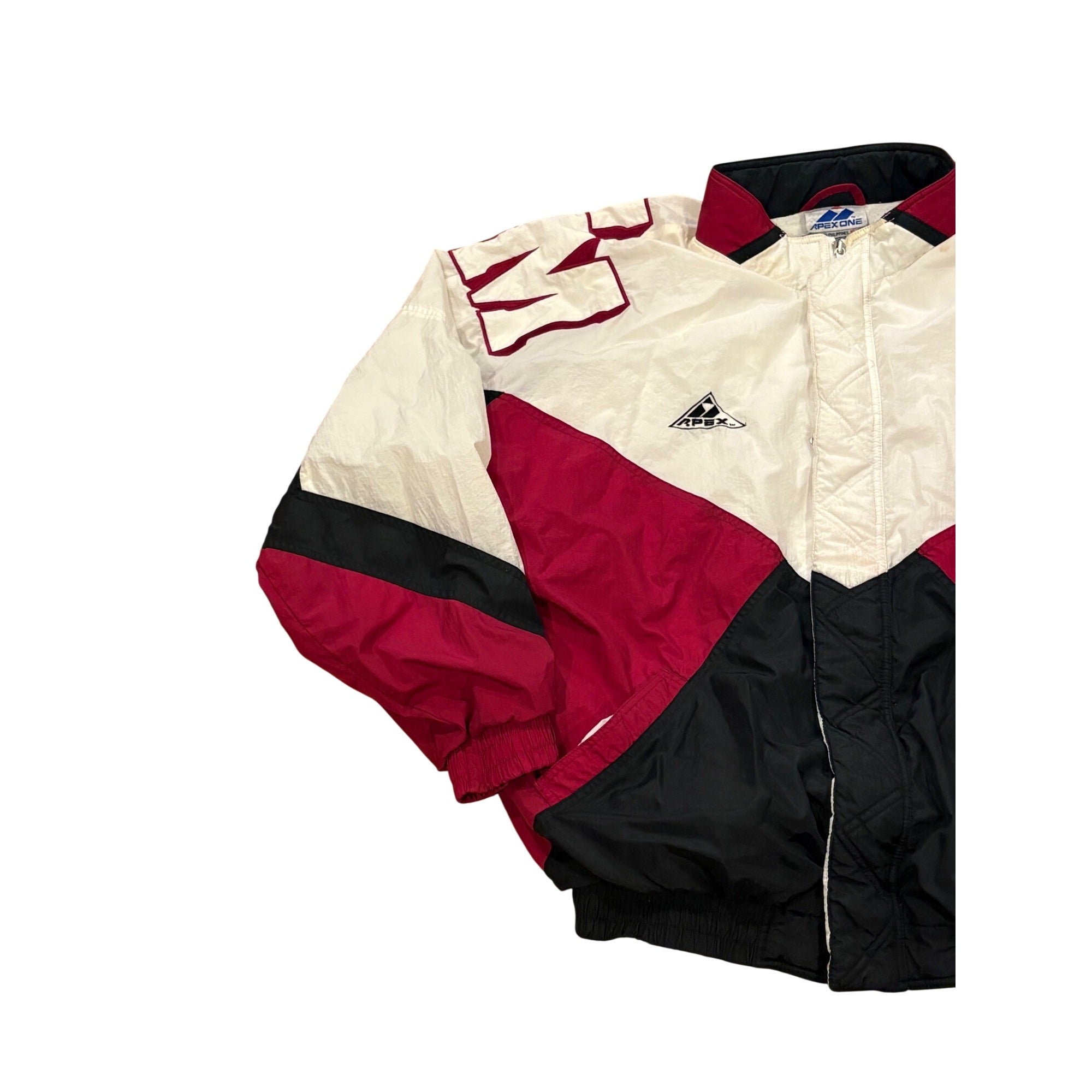 Vintage 90s Apex One UMass Minutemen Full Zip Windbreaker Jacket Men's XL