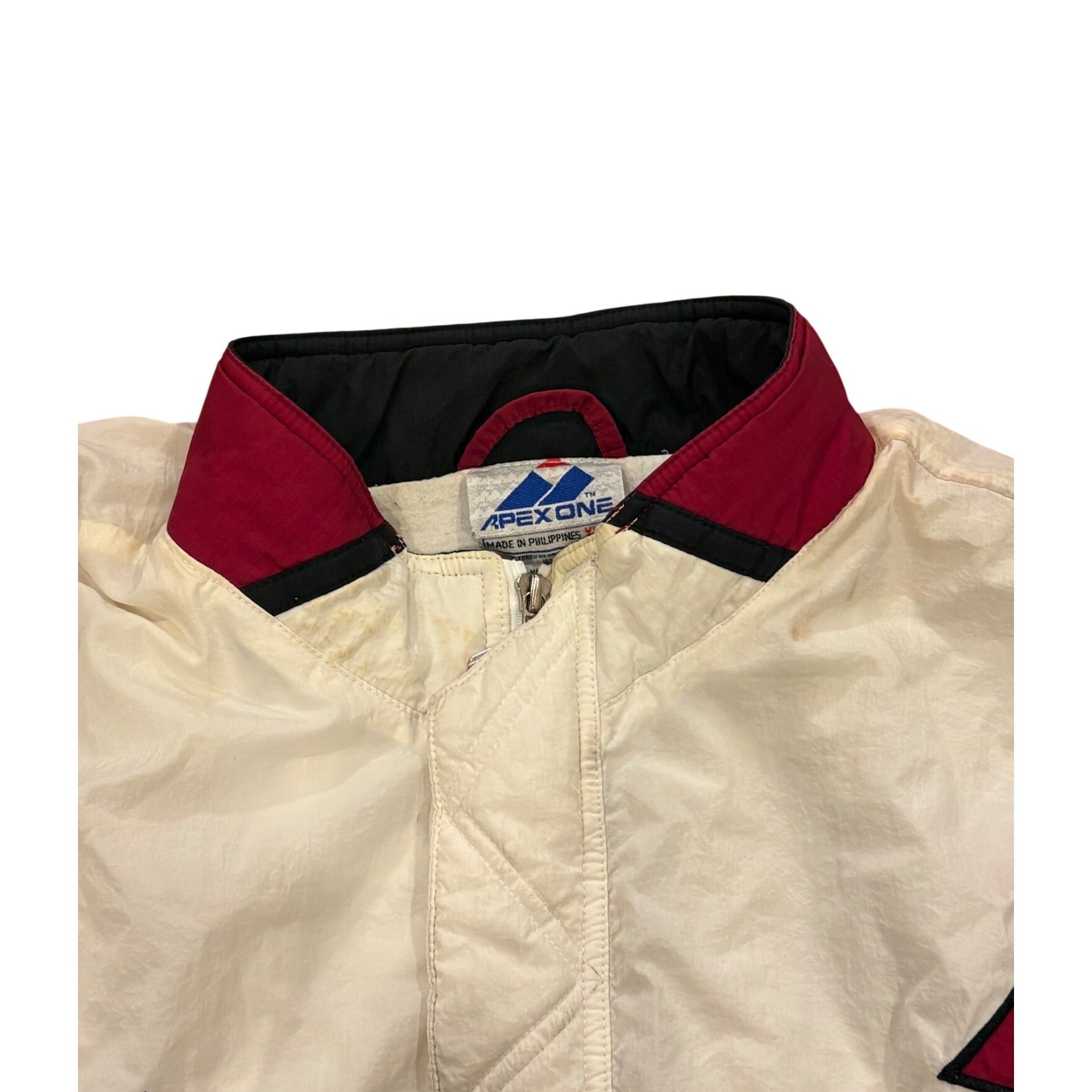 Vintage 90s Apex One UMass Minutemen Full Zip Windbreaker Jacket Men's XL