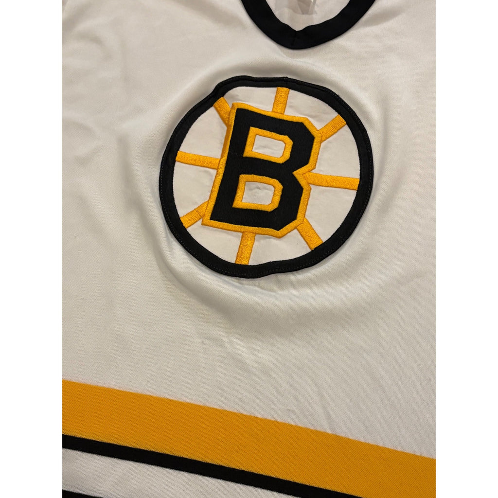 Vintage 80's CCM Boston Bruins Stitched White NHL Hockey Jersey Men's Medium