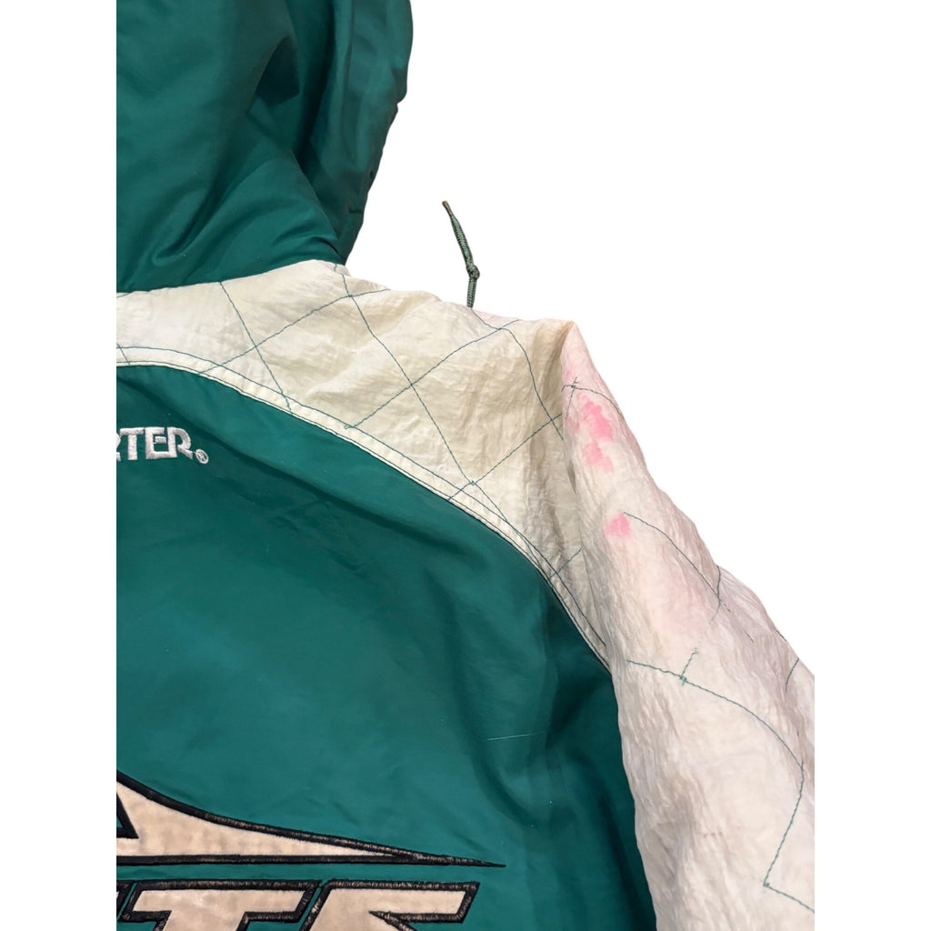 Vintage 90s Starter New York Jets NFL Full Zip Hooded Puffer Jacket Men's Large