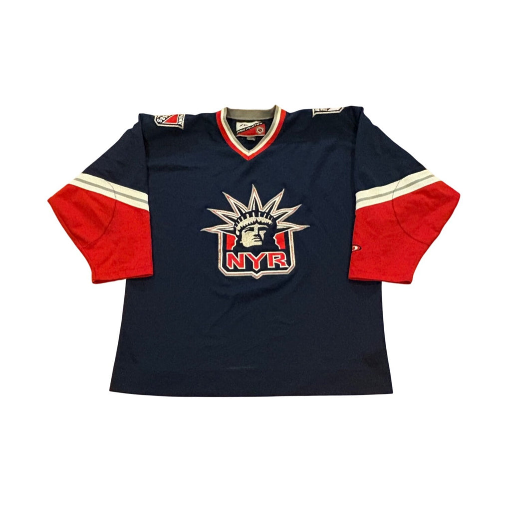 Vintage 90s Pro Player New York Rangers Lady Liberty NHL Hockey Jersey Men's L