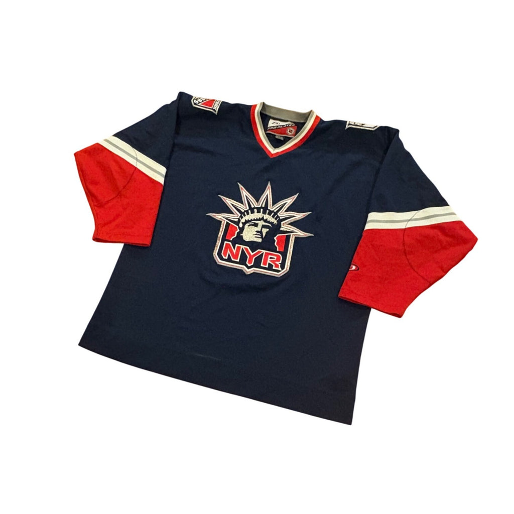 Vintage 90s Pro Player New York Rangers Lady Liberty NHL Hockey Jersey Men's L