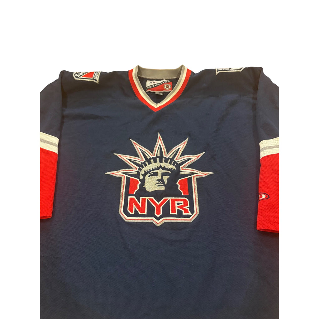Vintage 90s Pro Player New York Rangers Lady Liberty NHL Hockey Jersey Men's L