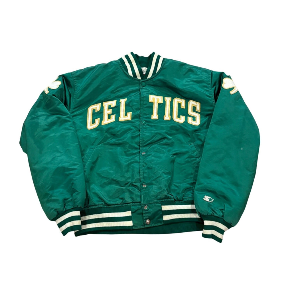 Vintage 1980's Starter Boston Celtics NBA Satin Jacket Green Men's Large