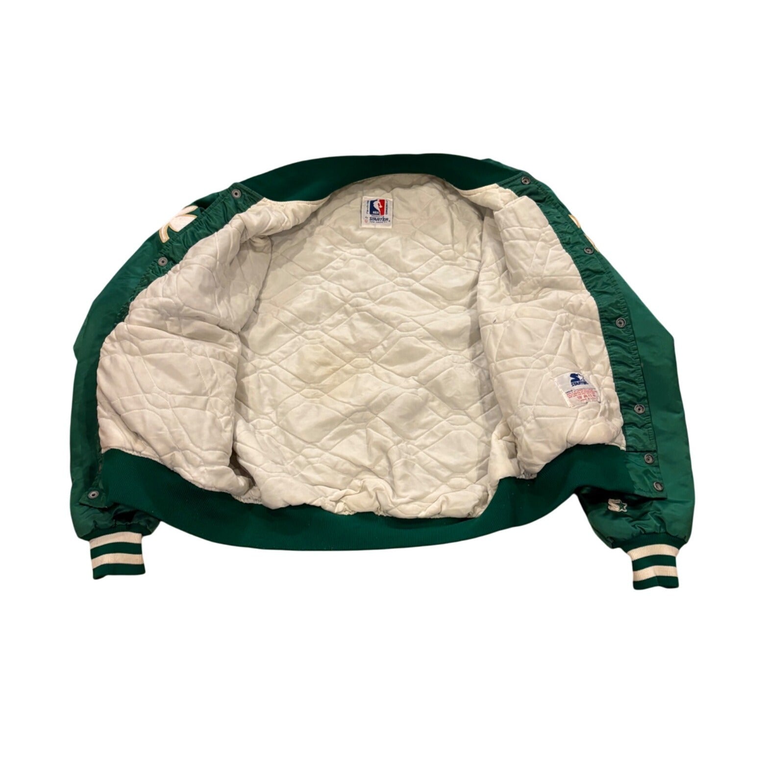 Vintage 1980's Starter Boston Celtics NBA Satin Jacket Green Men's Large