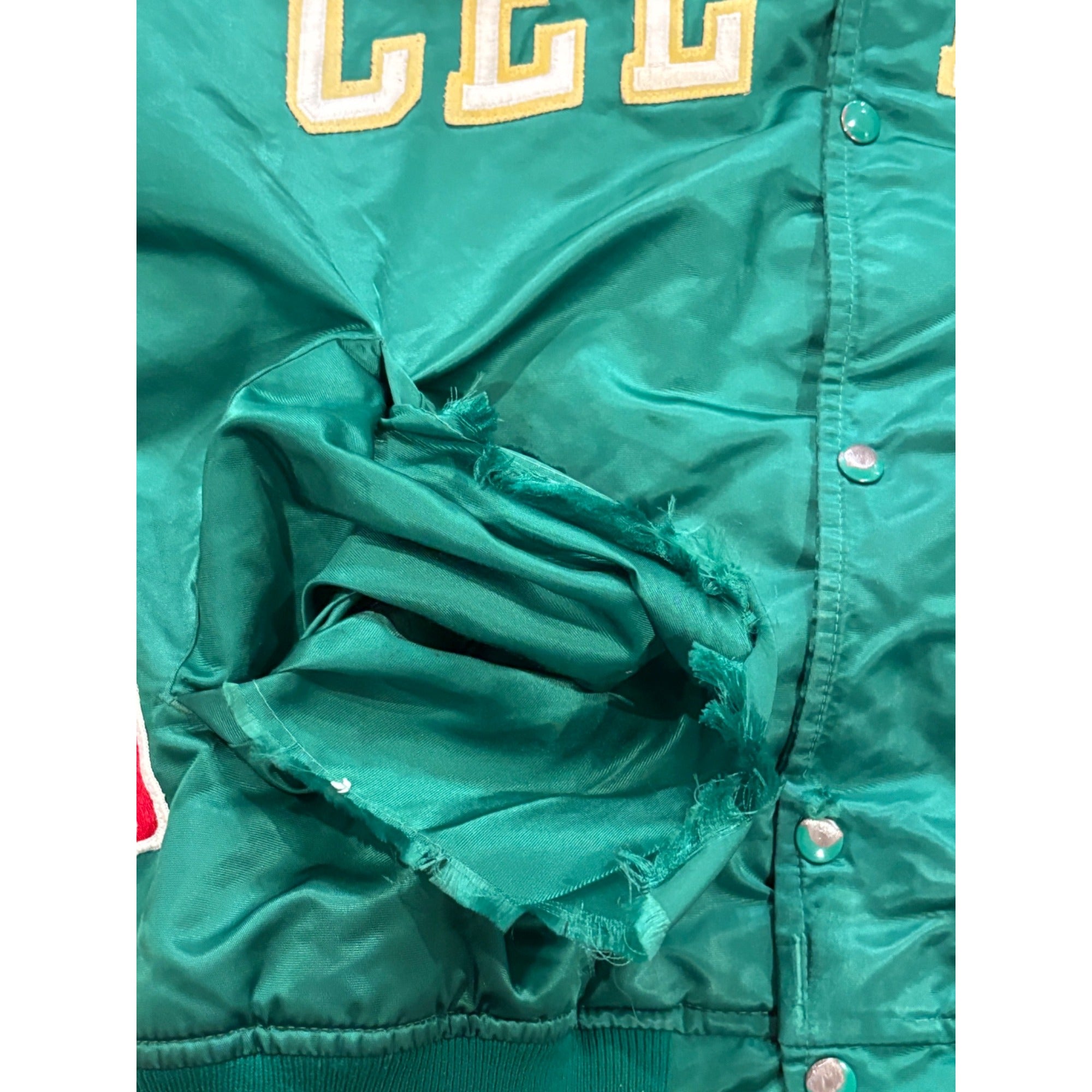 Vintage 1980's Starter Boston Celtics NBA Satin Jacket Green Men's Large