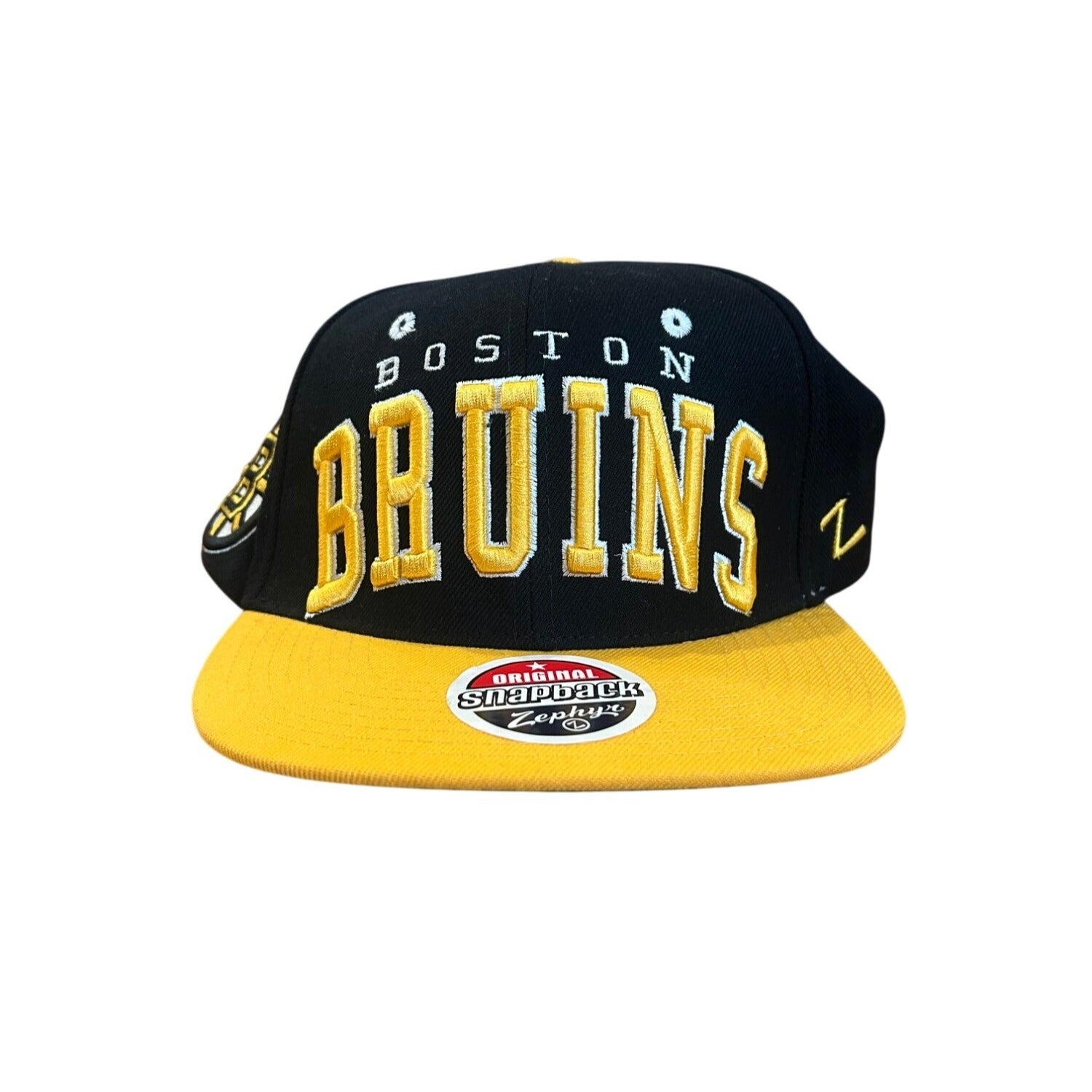 Boston Bruins Zephyr NHL Hockey Snapback Wool Hat Cap Black Yellow NWT