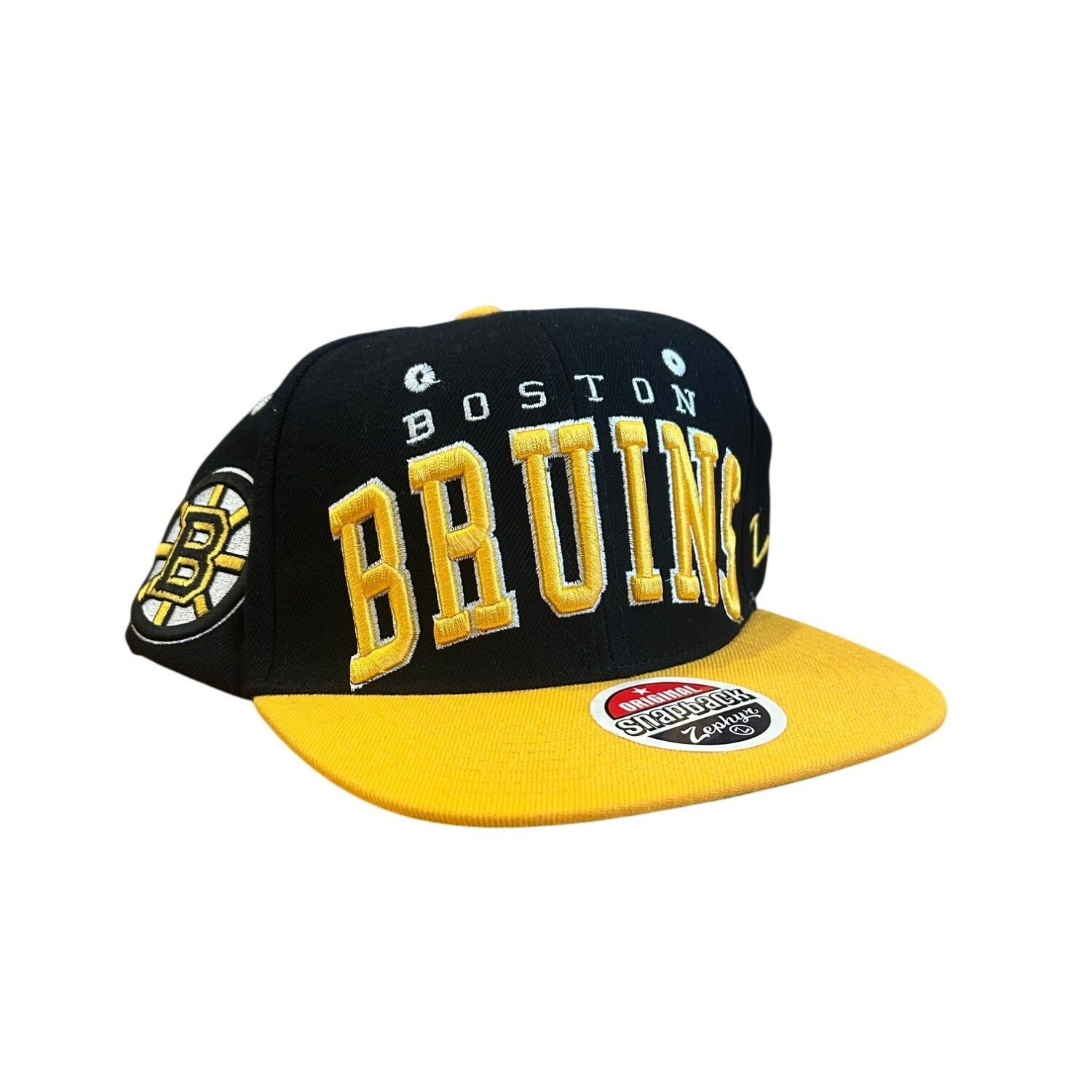 Boston Bruins Zephyr NHL Hockey Snapback Wool Hat Cap Black Yellow NWT