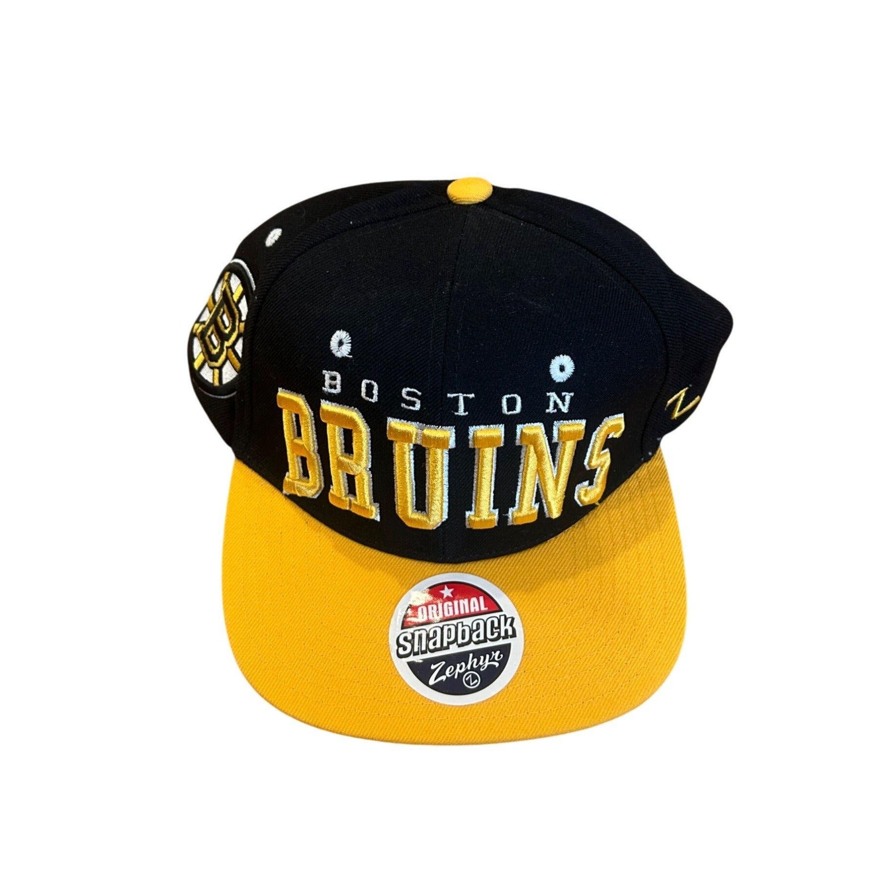 Boston Bruins Zephyr NHL Hockey Snapback Wool Hat Cap Black Yellow NWT