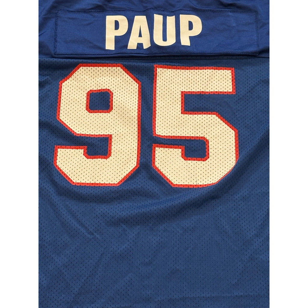 Vintage 1990's Buffalo Bills Bryce Paup #95 Champion Blue NFL Jersey Men's 48