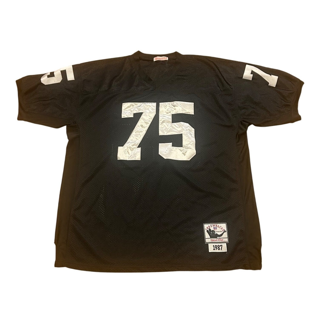 Mitchell & Ness 1987 Los Angeles Raiders Howie Long #75 Stitched NFL Jersey 52