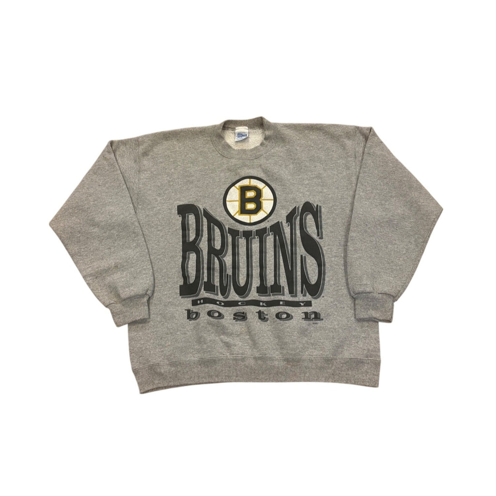 Vintage 90s Salem Sportswear Boston Bruins NHL Hockey Crewneck Sweatshirt Gray L