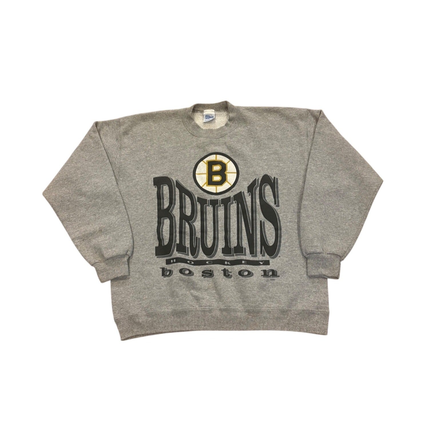 Vintage 90s Salem Sportswear Boston Bruins NHL Hockey Crewneck Sweatshirt Gray L