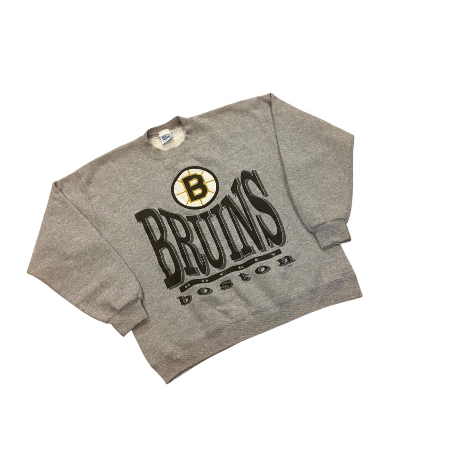 Vintage 90s Salem Sportswear Boston Bruins NHL Hockey Crewneck Sweatshirt Gray L