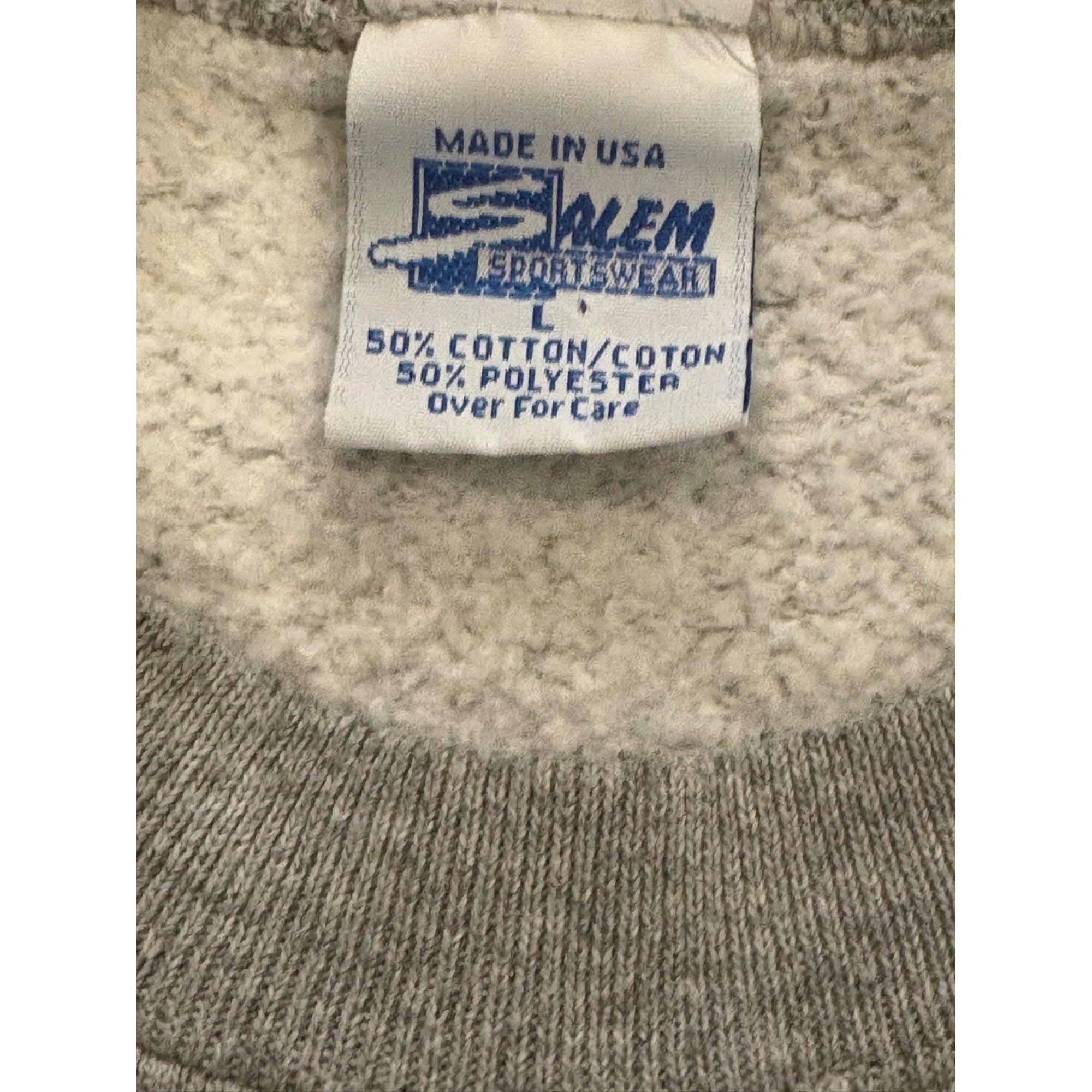 Vintage 90s Salem Sportswear Boston Bruins NHL Hockey Crewneck Sweatshirt Gray L