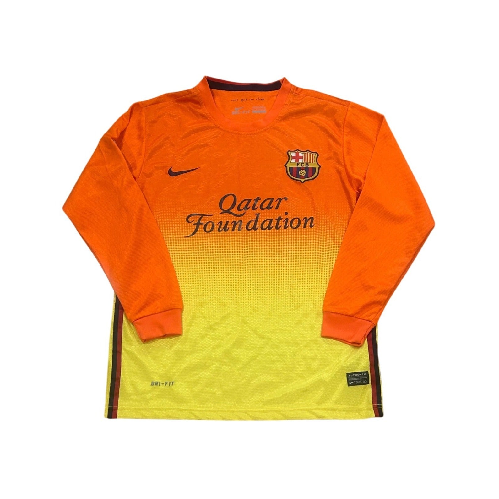 FC Barcelona 2012-13 Lionel Messi #10 Away Kit Long Sleeve Soccer Jersey Small