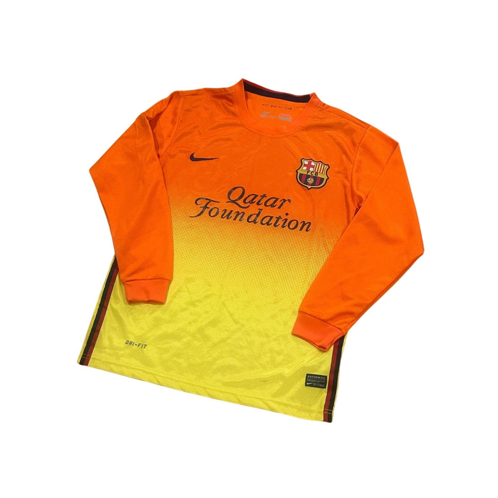 FC Barcelona 2012-13 Lionel Messi #10 Away Kit Long Sleeve Soccer Jersey Small