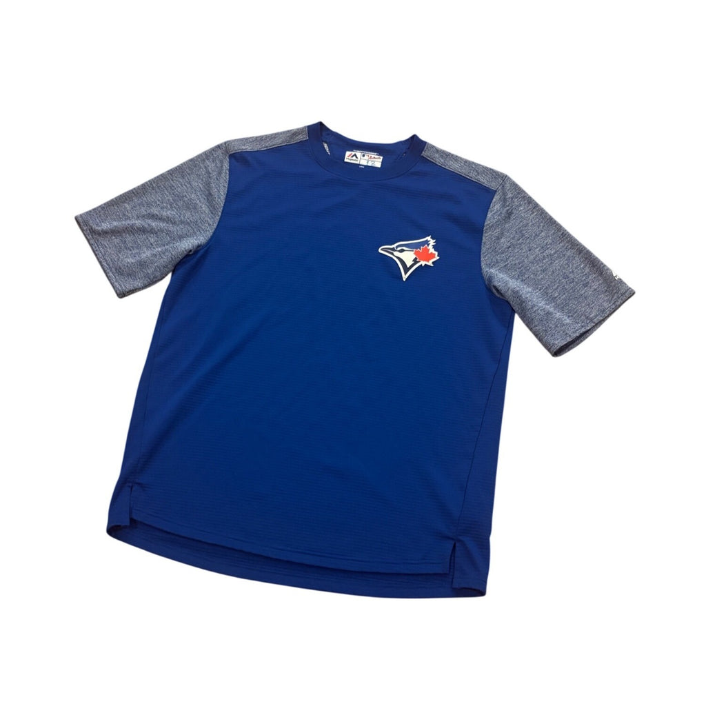 Majestic Toronto Blue Jays Shirt Thermabase Team Issued Men's Large Blue MLB