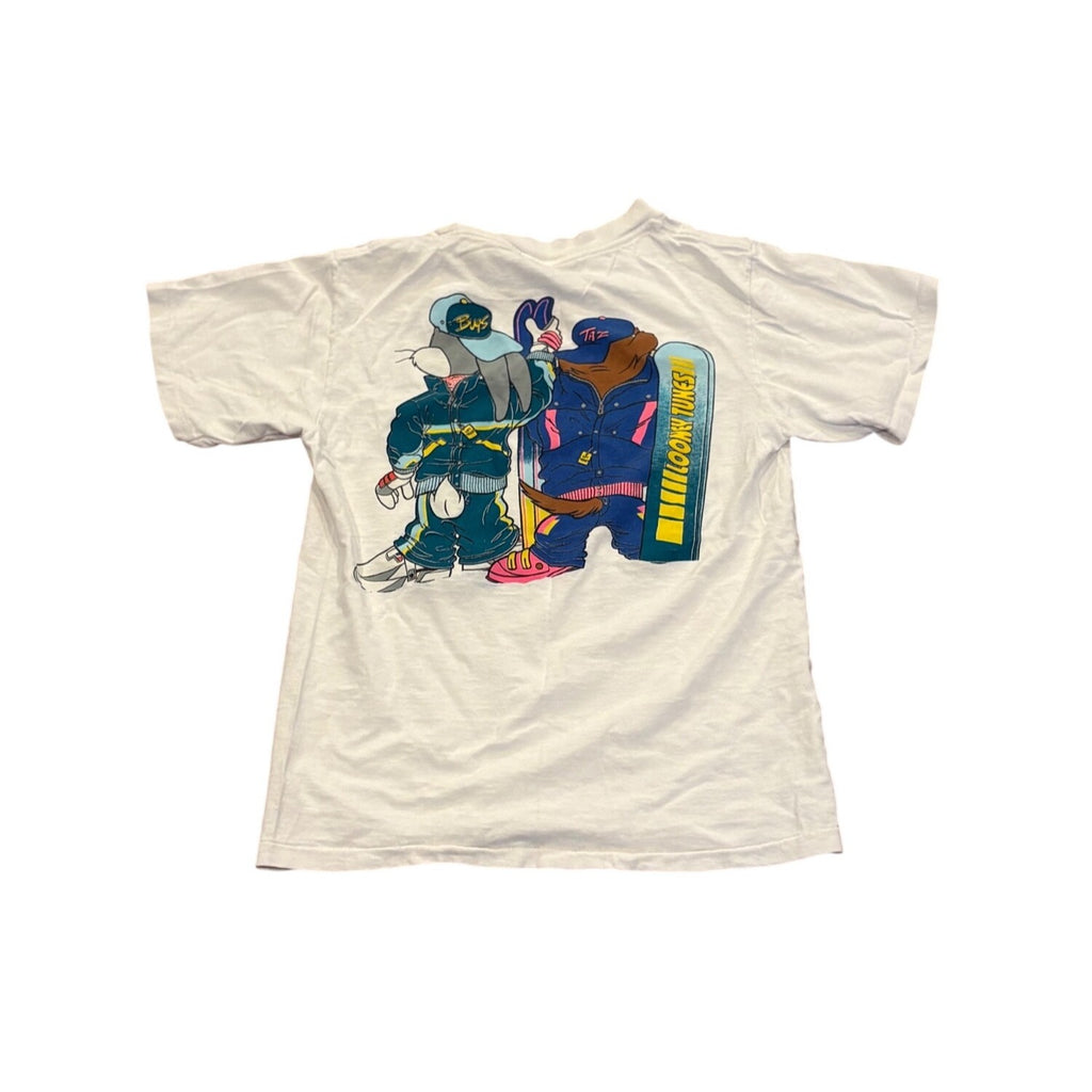 Vintage 1993 Looney Tunes Taz Bugs Bunny Skiing T-Shirt Changes Youth Large