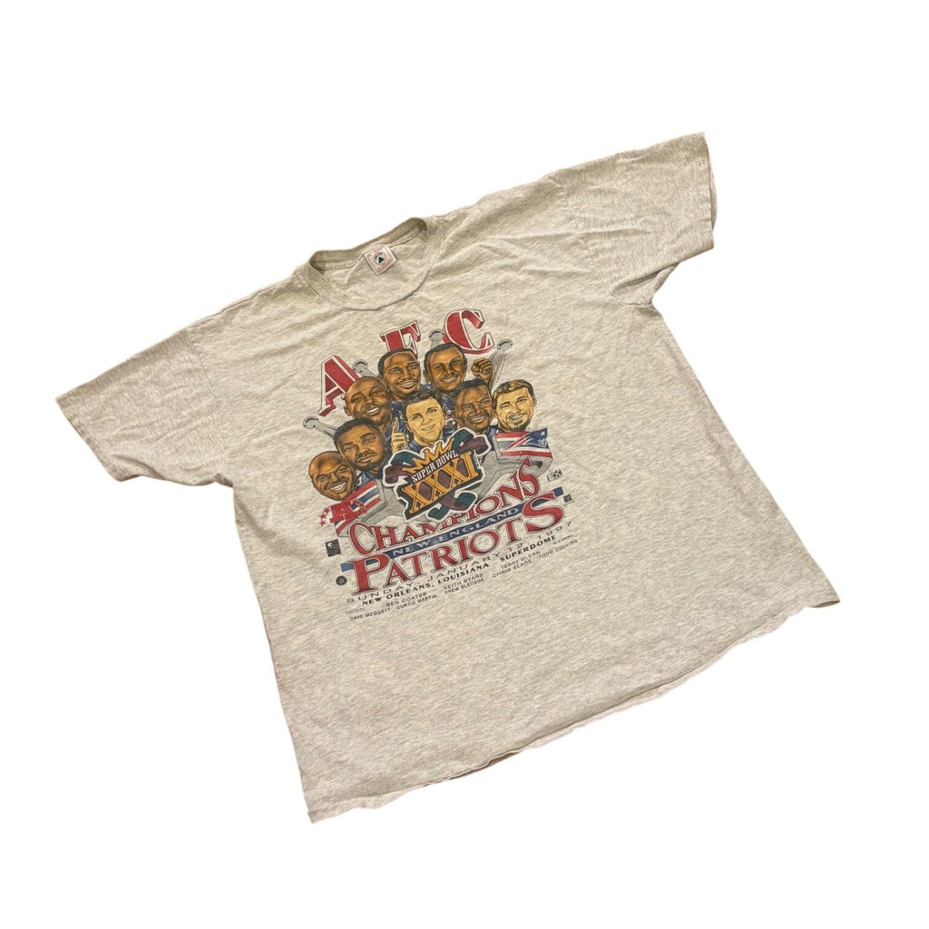 Vintage 1997 New England Patriots AFC Champions Caricature T-Shirt Men's XL