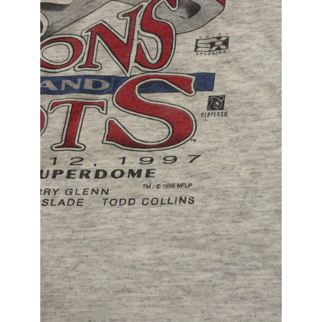 Vintage 1997 New England Patriots AFC Champions Caricature T-Shirt Men's XL