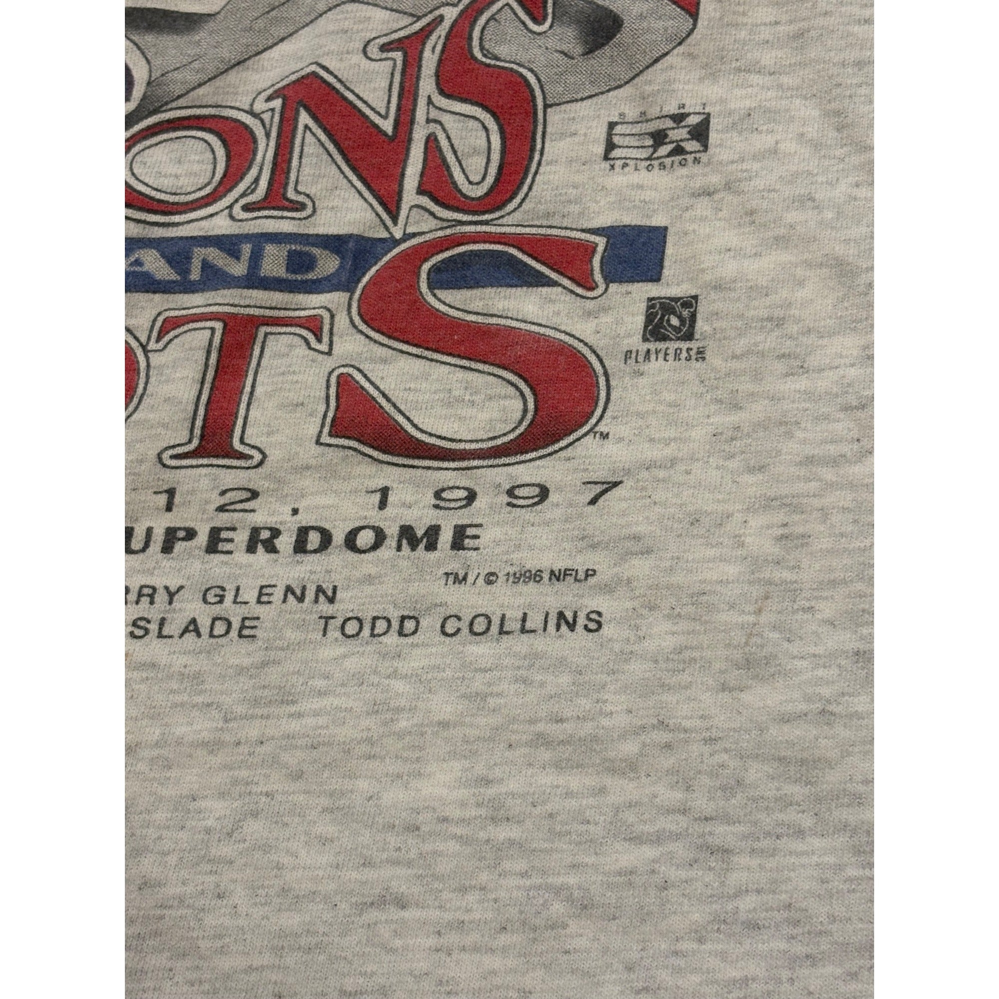 Vintage 1997 New England Patriots AFC Champions Caricature T-Shirt Men's XL