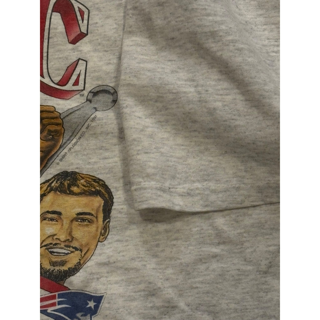 Vintage 1997 New England Patriots AFC Champions Caricature T-Shirt Men's XL