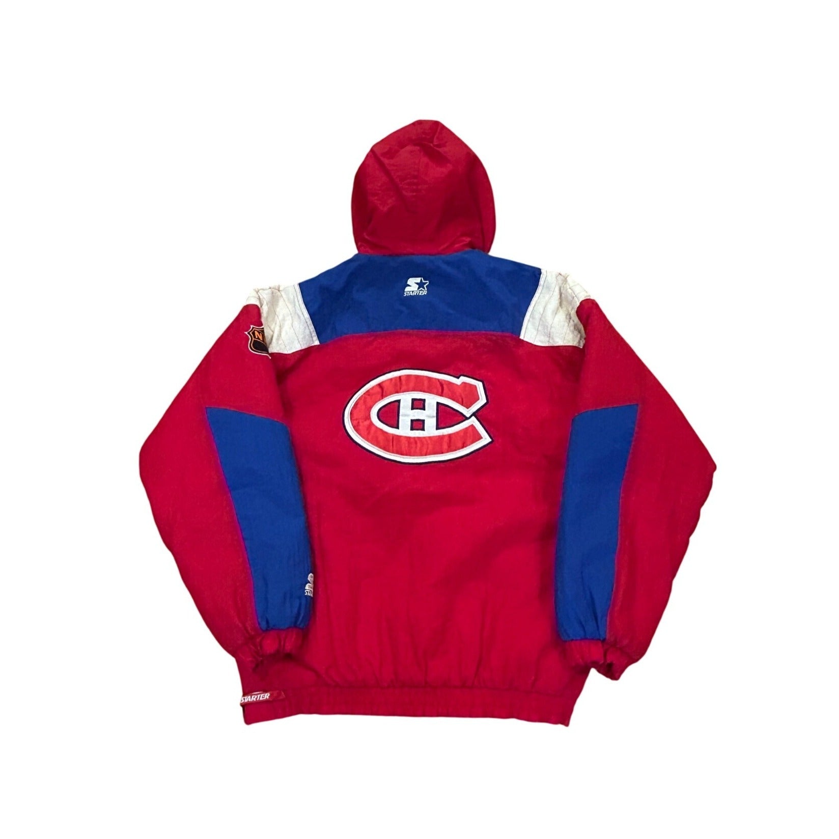 Vintage 1990's Starter Montreal Canadiens NHL Pullover Puffer Jacket Red Men's L