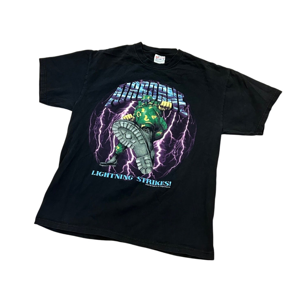 Vintage 1995 Pop Tops Airborne Lightning Strikes Military T-Shirt Men's Large