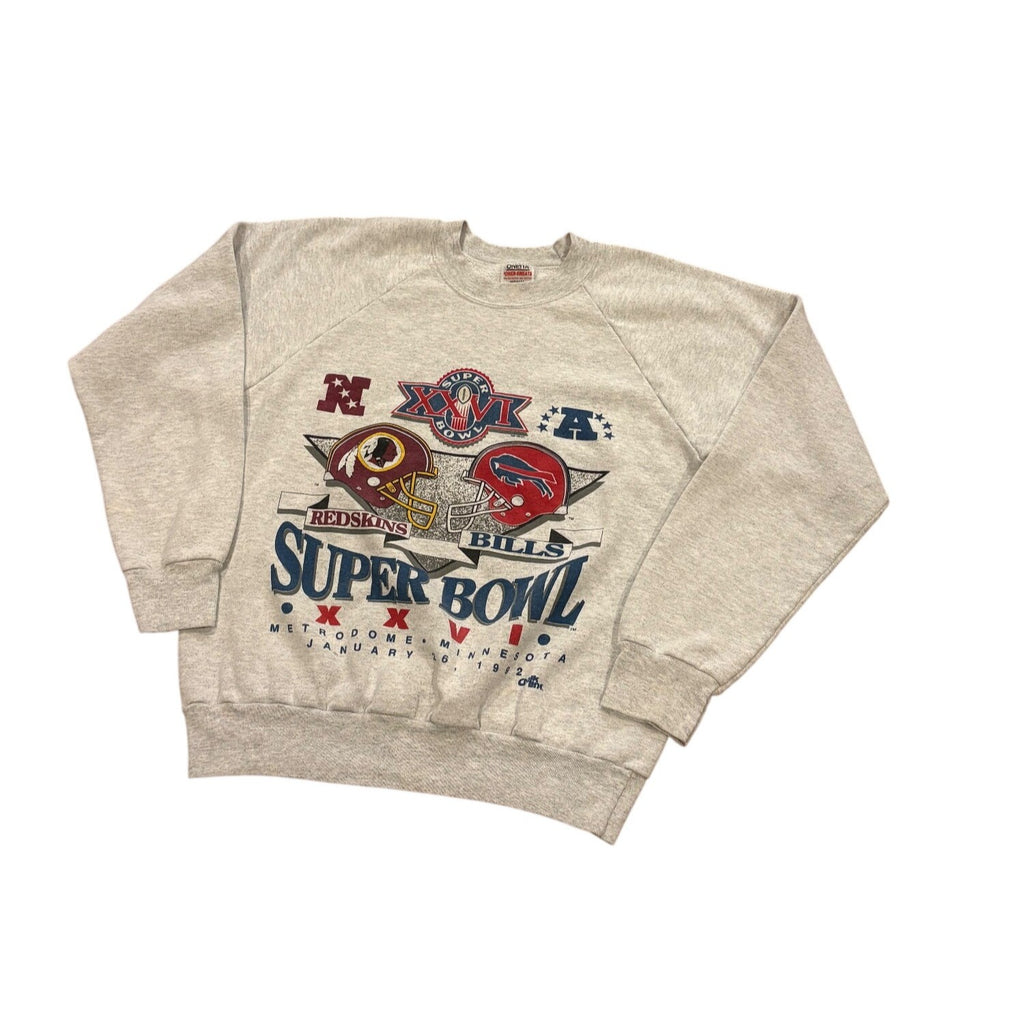 Vintage 1992 Super Bowl XXVI Washington Redskins vs Buffalo Bills Sweatshirt XL
